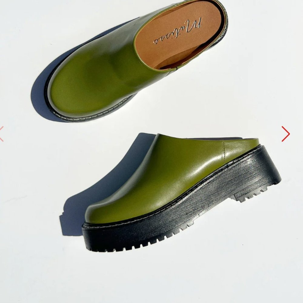 Matisse Olive Green Platform Mules